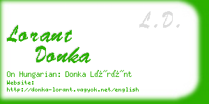 lorant donka business card